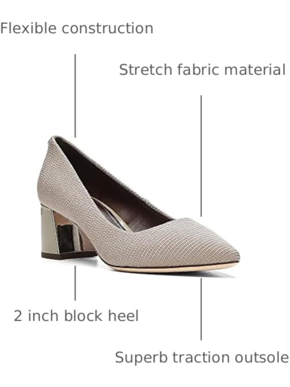 Pointed Toe Block Heel Pump in Beige
Donald J Pliner Women's Suzette Pump